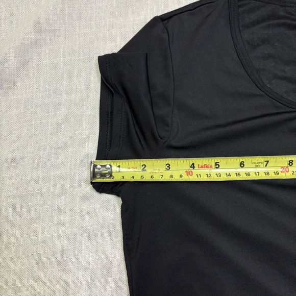 3/$30 Lole Women’s Large Black Flowy Workout Tee Keyhole Back Sheer Rear Shirt - Picture 6 of 11